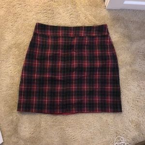Wool plaid skirt